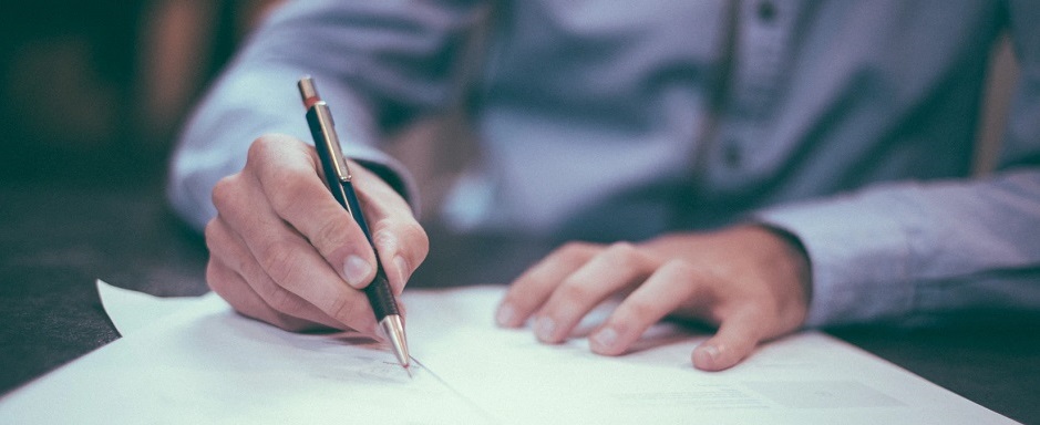 Solicitor reviewing an employment contract